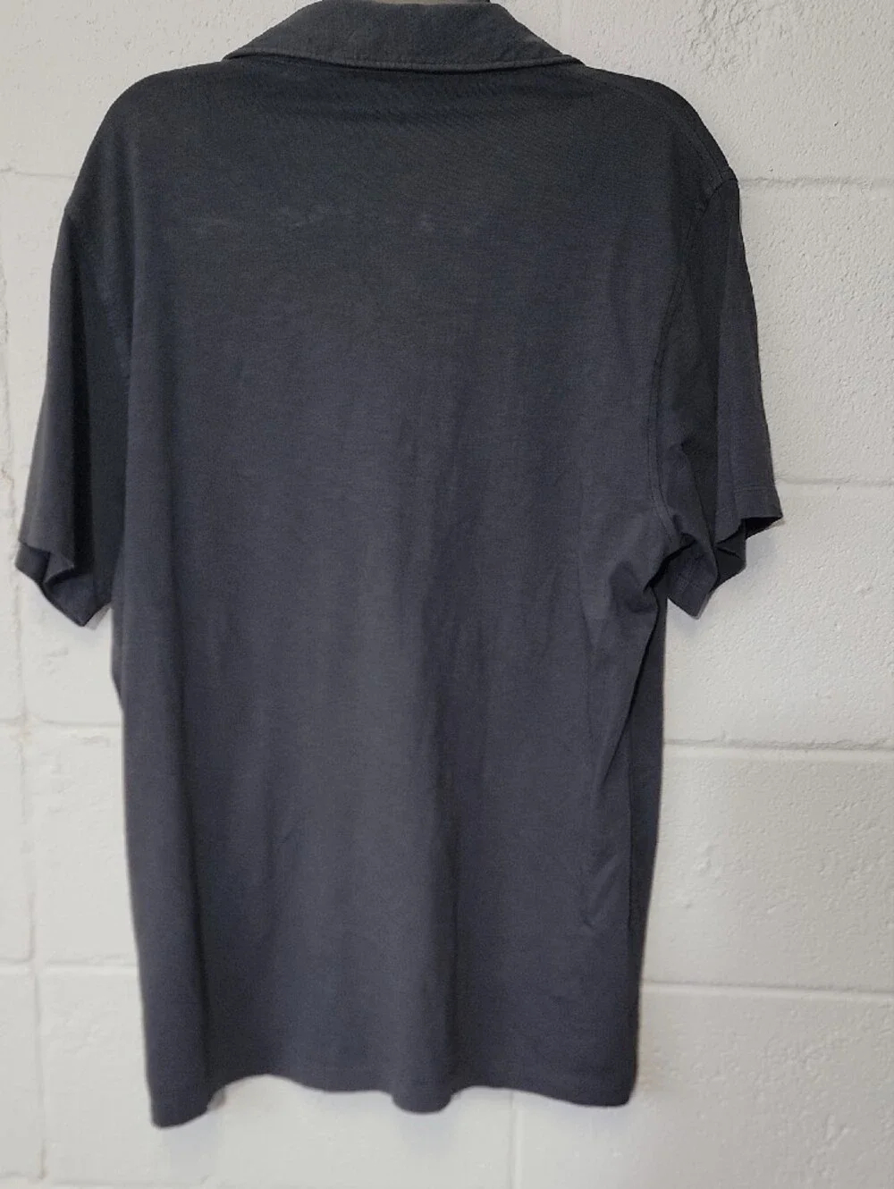 J. Crew Men's Dark Slate Short-Sleeve Polo with Chest Pocket
